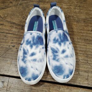 Skechers Sz 8 Loafer Poppy Hippie Hype Blue Sky Tie Dye Sneakers Shoes